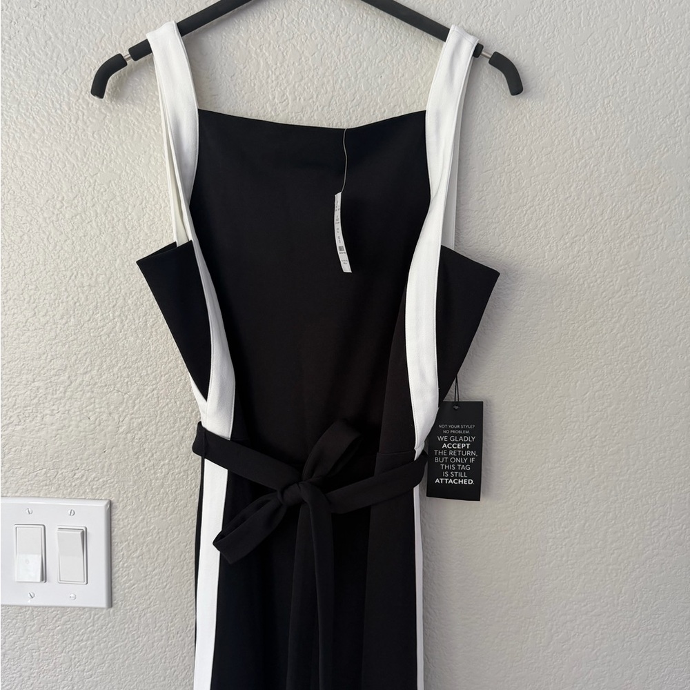 White House Black Market Black Jumpsuit with White Accents - Picture 5 of 6